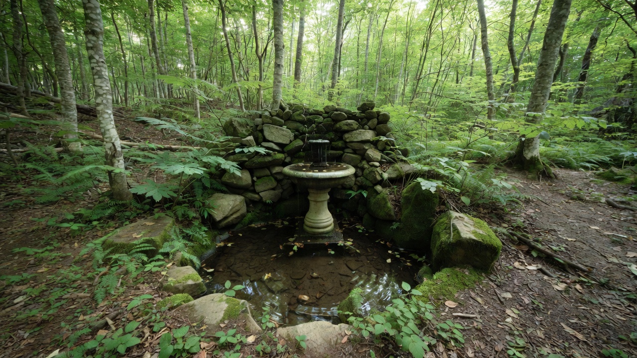 Brunnen im Wald — Stille und Wasser